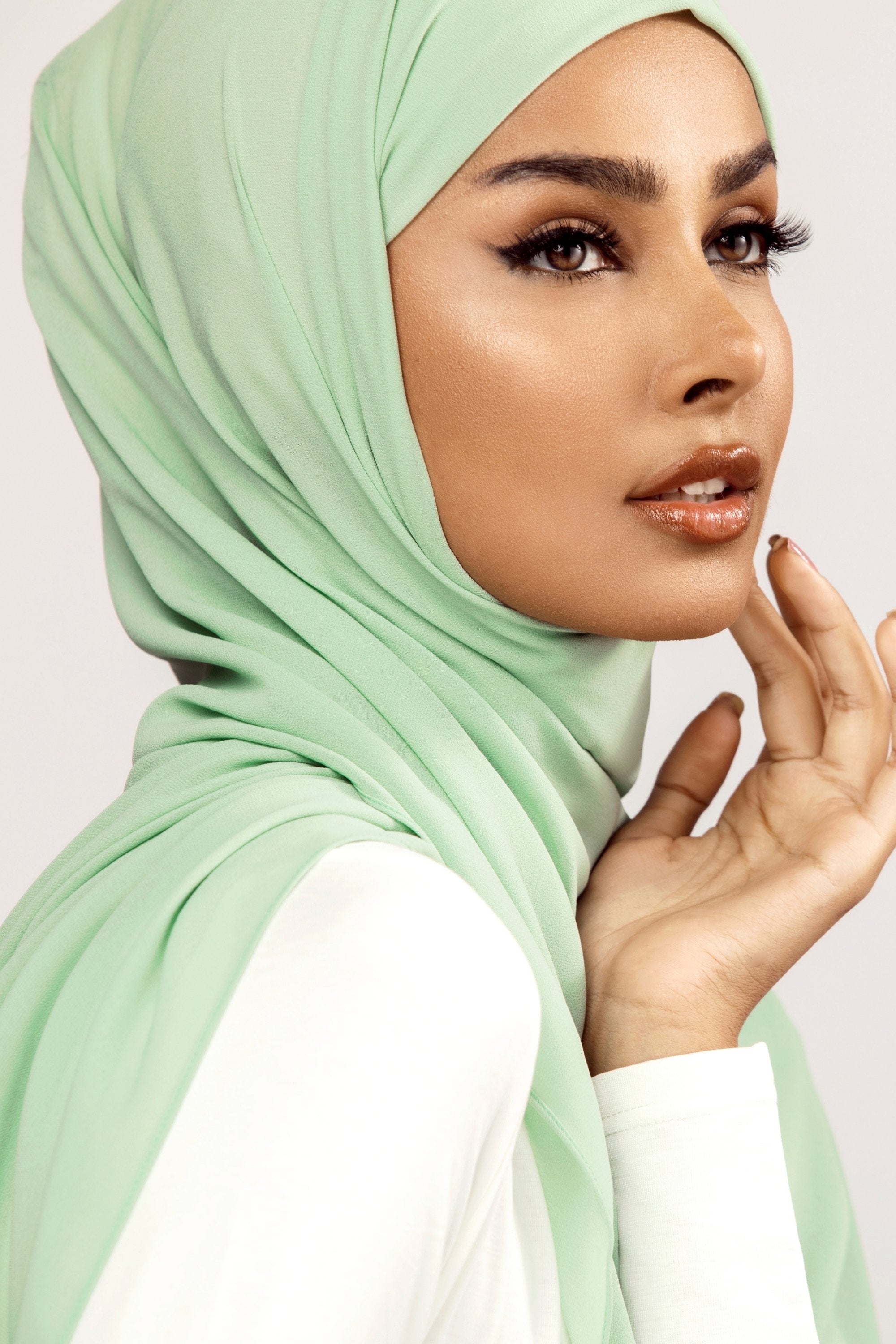 Plain Georgette - Mint Green