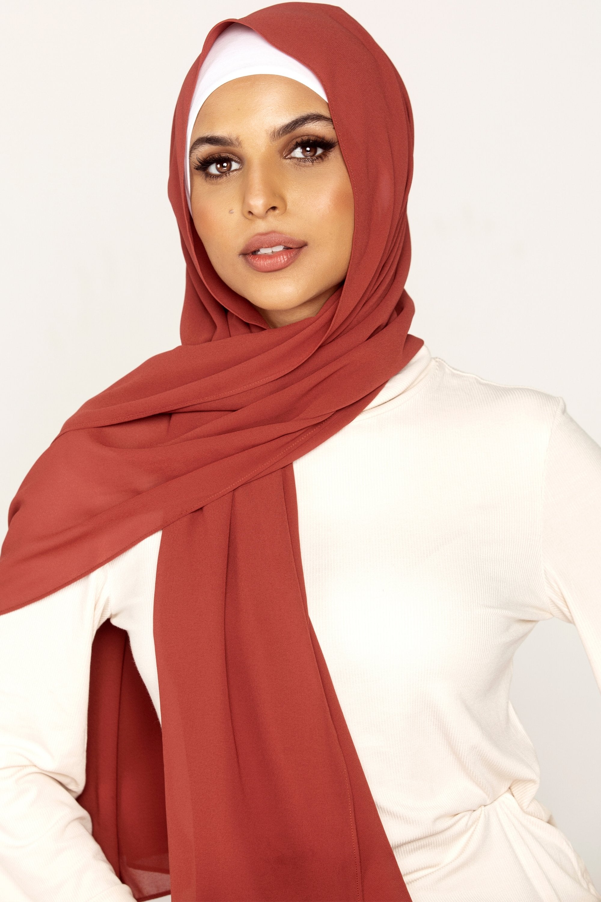 Plain Georgette - Rust