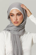 Soft Crinkle Hijabs- Light Smoke