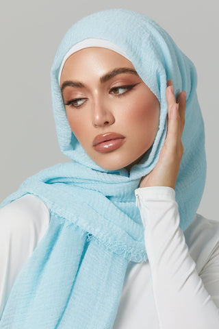 Soft Crinkle Hijabs- Ice Blue