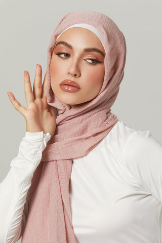Soft Crinkle Hijabs- Nude Pink