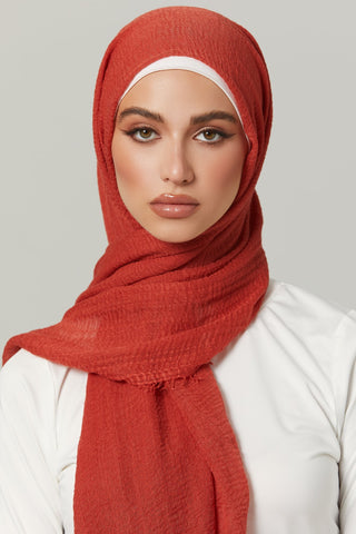 Soft Crinkle Hijabs- Russian Red