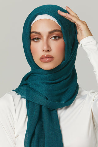 Soft Crinkle Hijabs- Classic Teal
