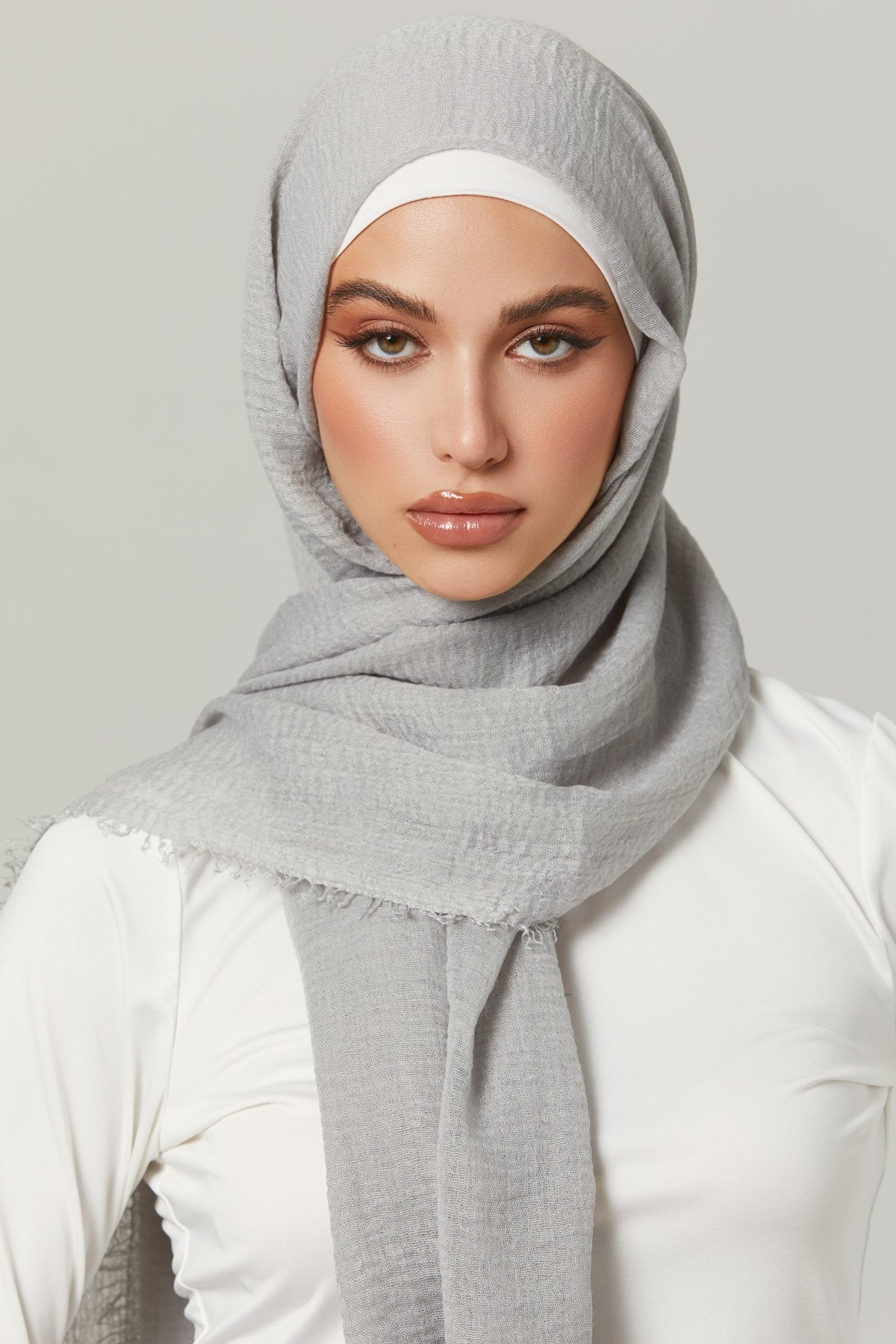 Soft Crinkle Hijabs- Stone – Hijab Heaven Co