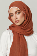 Soft Crinkle Hijabs- Rustic Brown