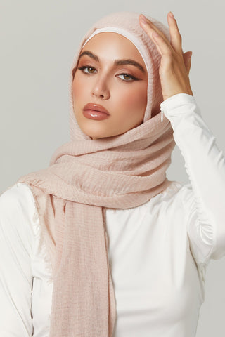 Soft Crinkle Hijabs- Nude Rose
