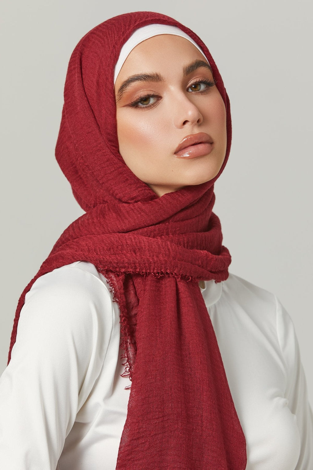 Soft Crinkle Hijabs - Maroon
