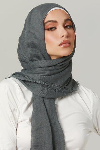 Soft Crinkle Hijabs - Charcoal