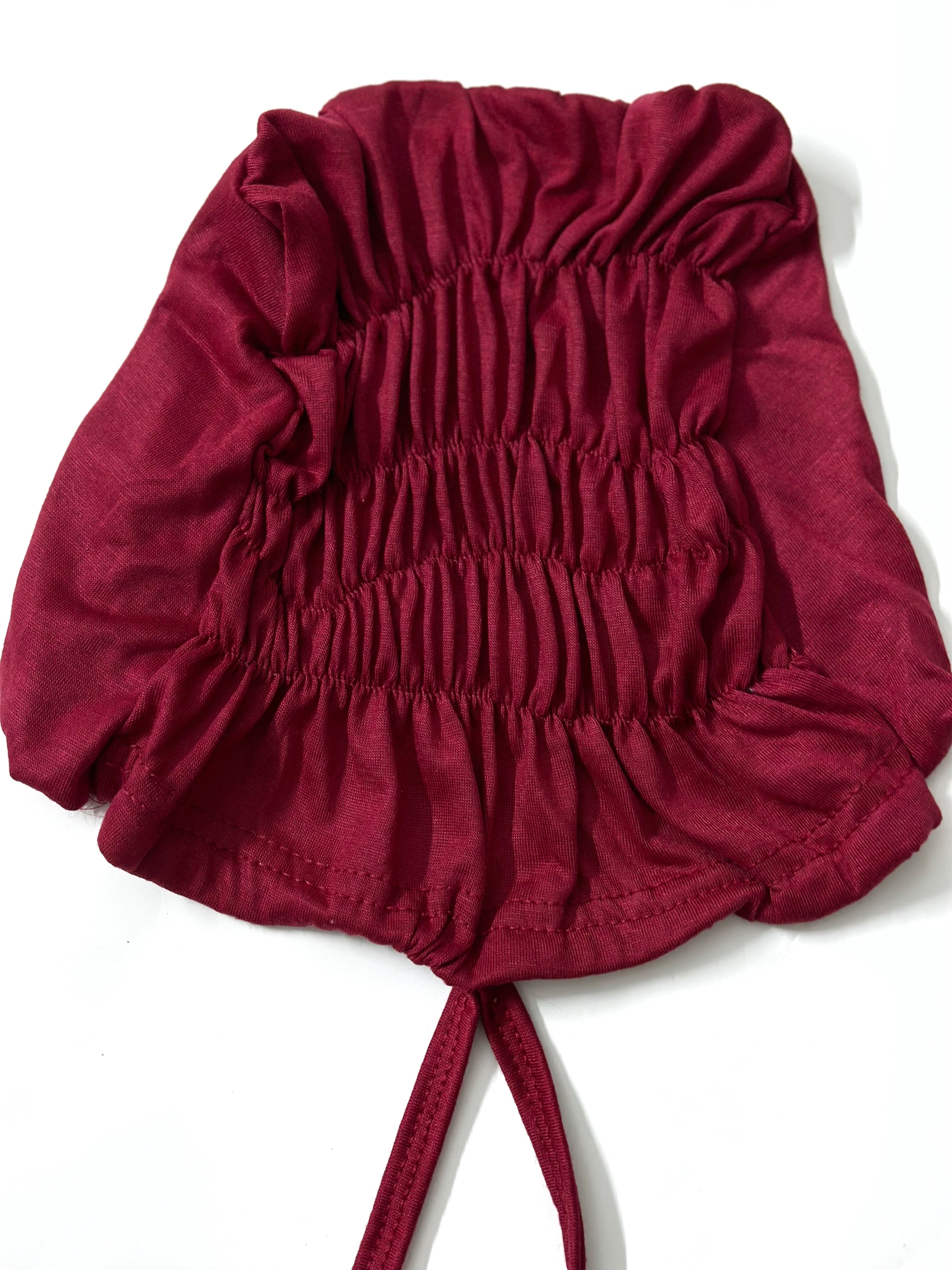 Essential Ruched Hijab Cap - Maroon