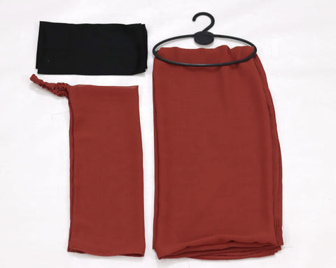 3 Pcs Hijab & Niqab Set - Rust