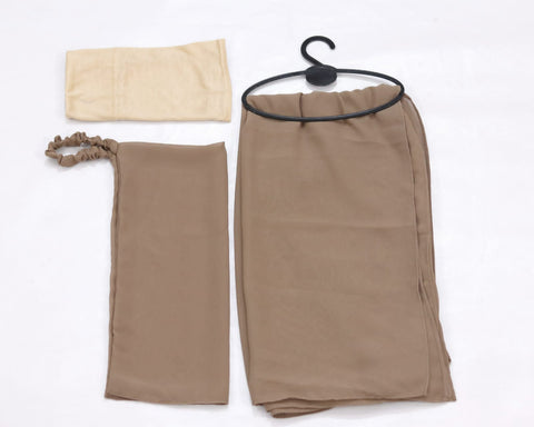 3 Pcs Hijab & Niqab Set - Walnut