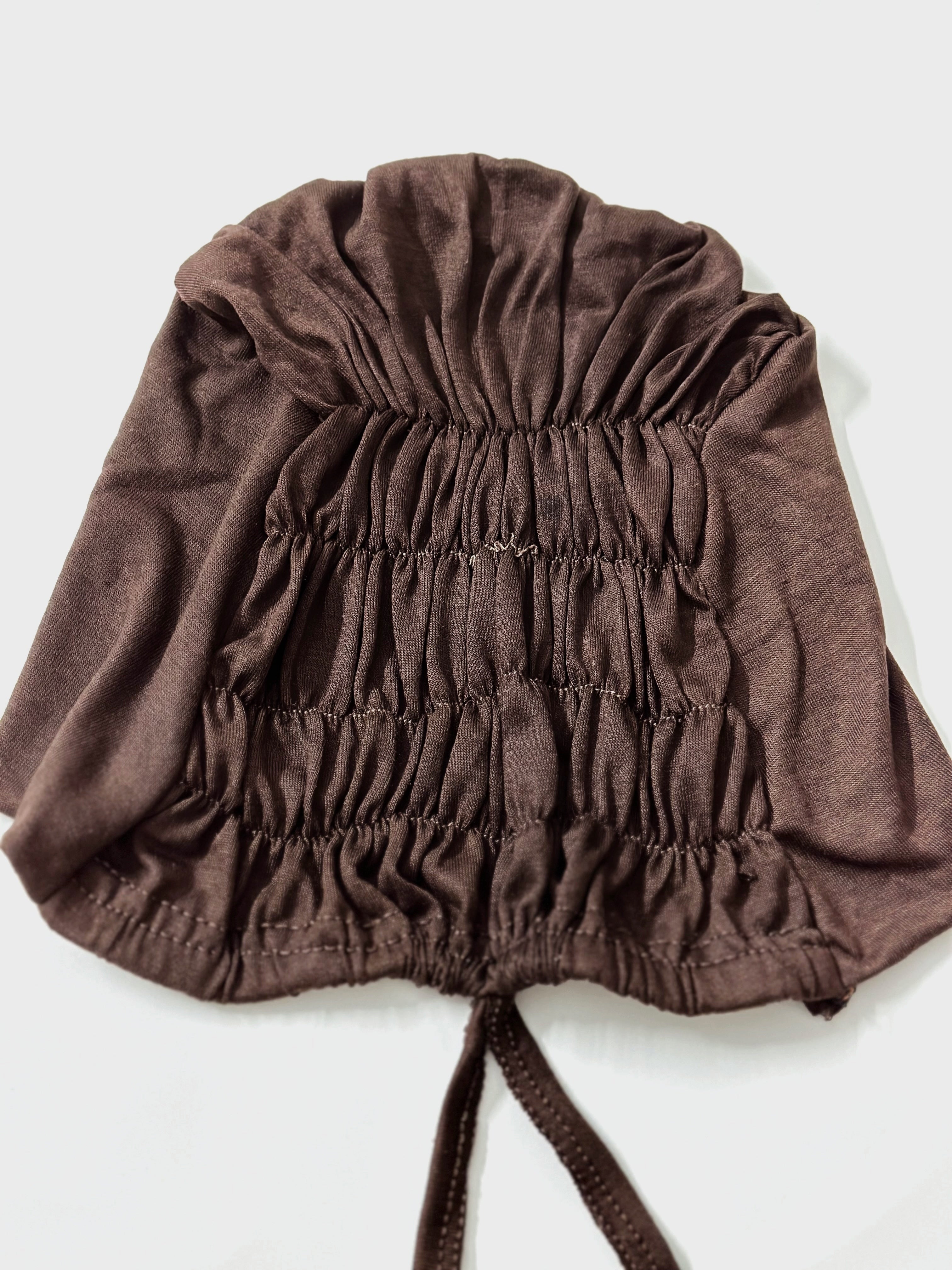 Essential Ruched Hijab Cap - Nutella
