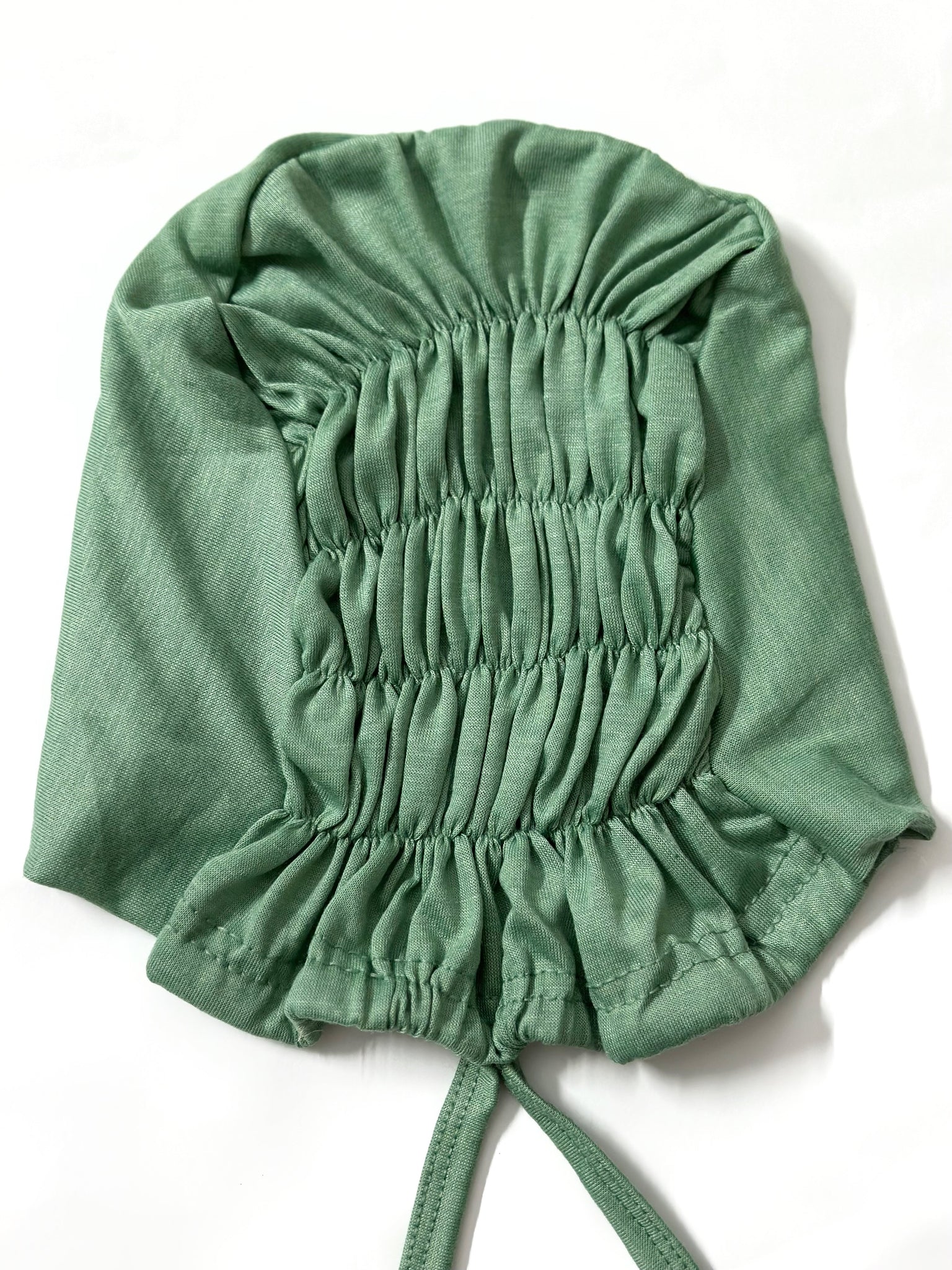 Essential Ruched Hijab Cap - Apple Green