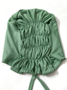 Essential Ruched Hijab Cap - Apple Green