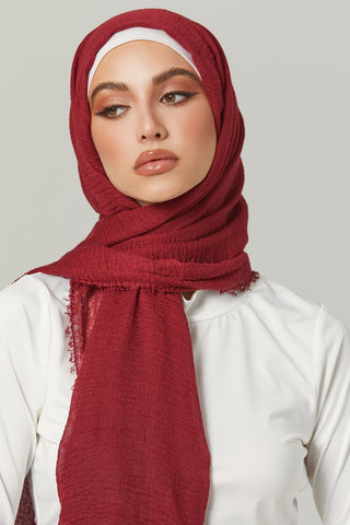Soft Crinkle Hijabs - Maroon