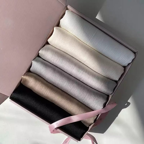 Exclusive Silk Hijab Gift Box - Silver Dust