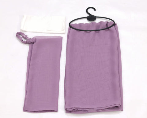 3 Pcs Hijab & Niqab Set - Lilac