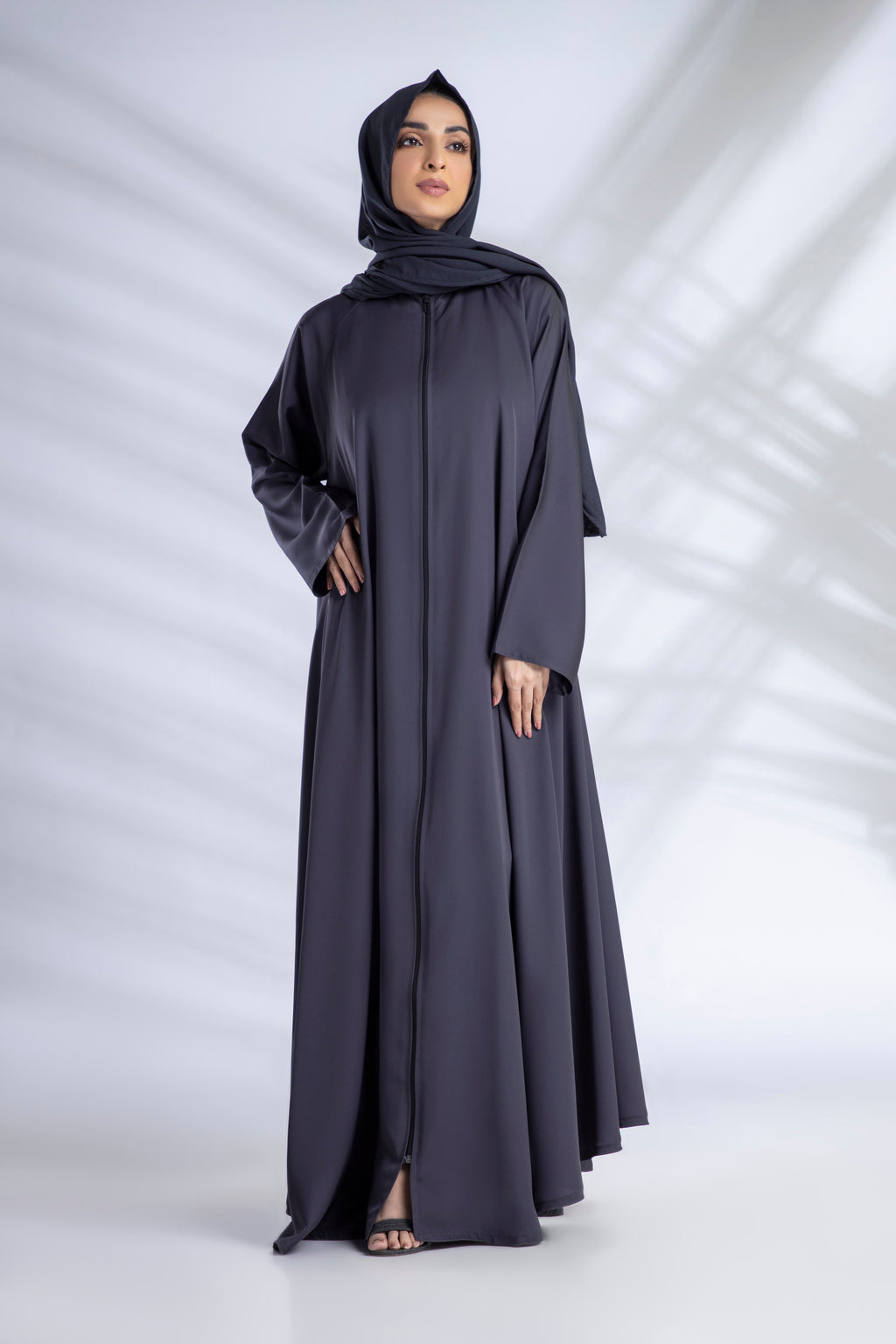Premium Everyday Abaya + Hijab Set - Charcoal