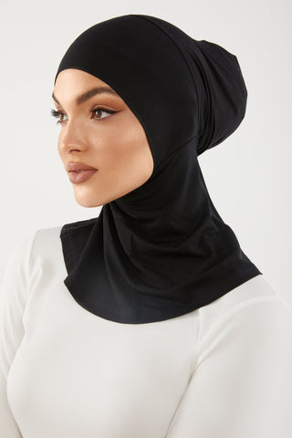 Neck Cover Hijab Caps - Black