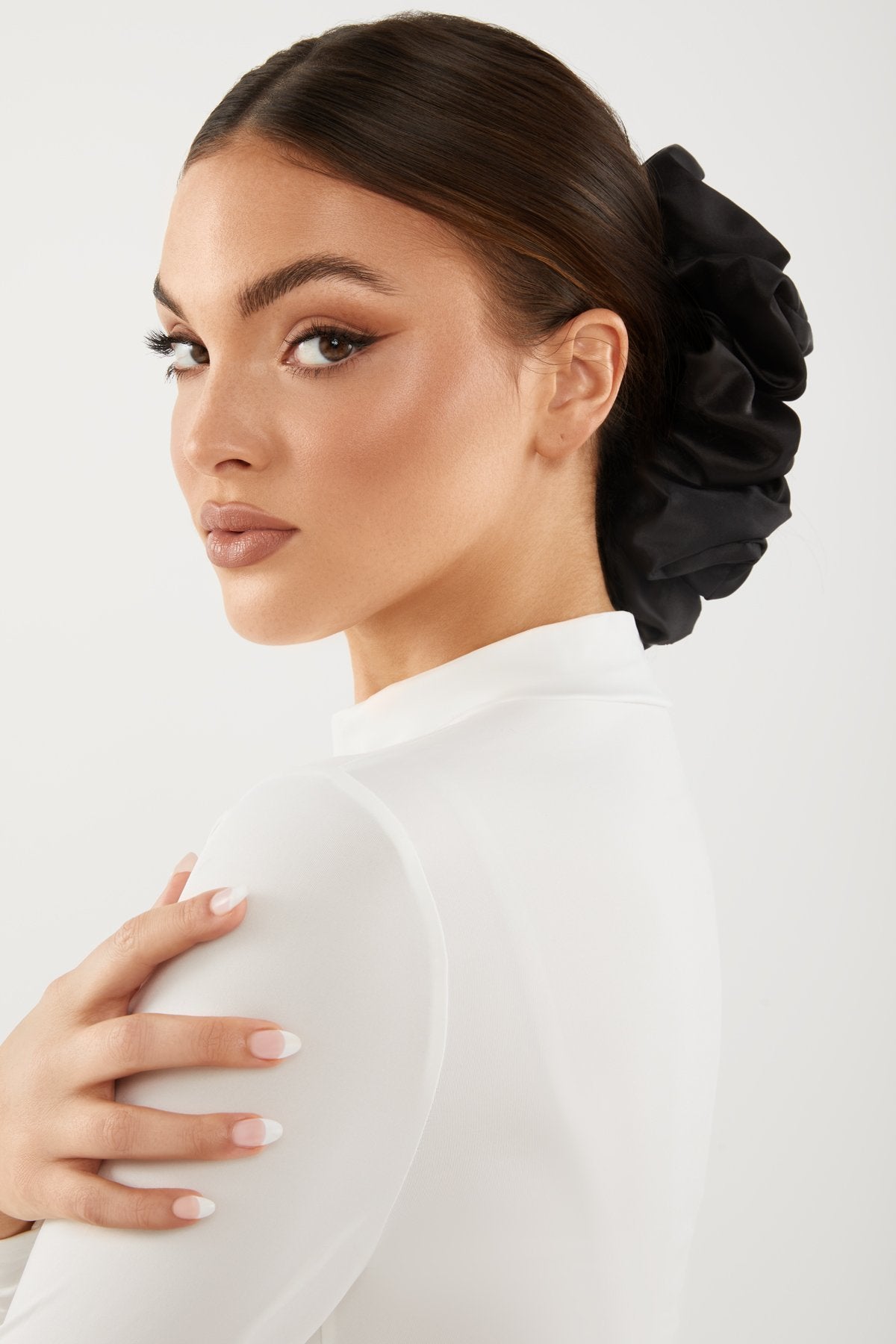 Satin Hijab Scrunchie- Black